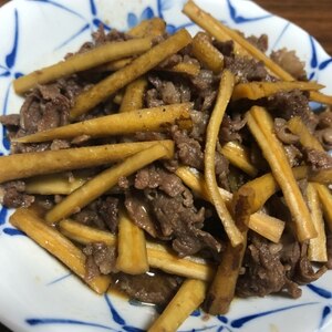 【材料3つ！誰でも簡単☆】牛肉とごぼうのすき焼き煮